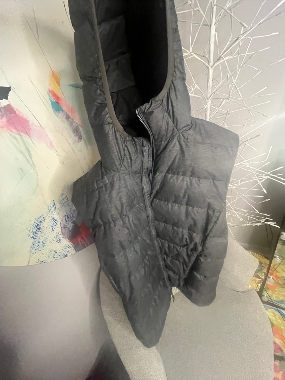 Aritiza Black Quilted Hooded Puffer Vest